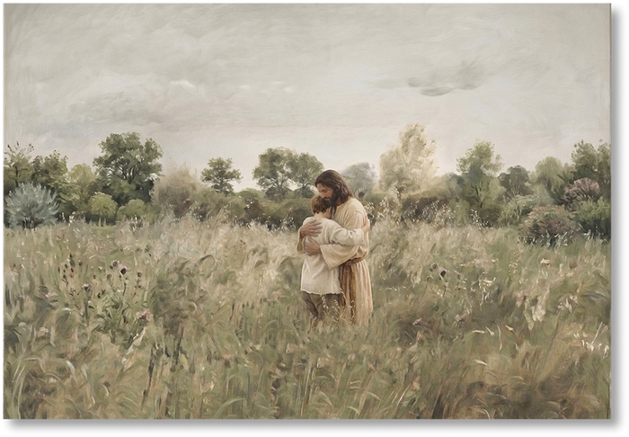 His Embrace - Brown Hair Boy - Print