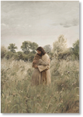 His Embrace - Brown Hair Girl - Print