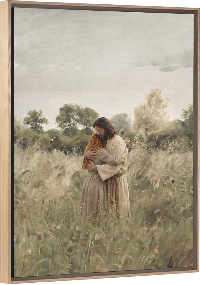 His Embrace - Red Hair Girl - Canvas