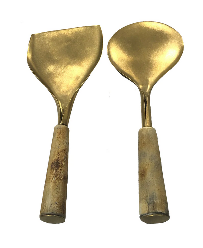 Horn/Gold Server Set of 2