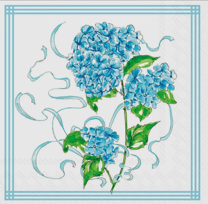 Hydrangea Allover Cocktail Napkins 20 Count