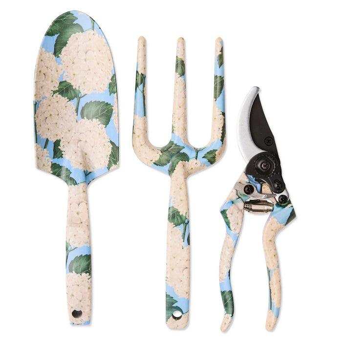 Hydrangea Blue Garden Tools and Gloves Set