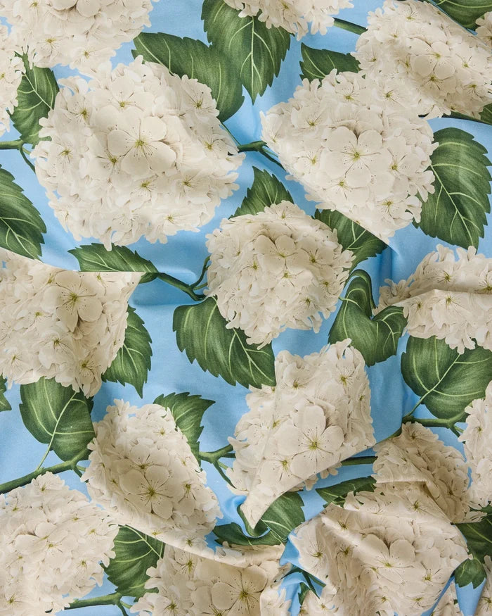 Hydrangea Blue Organic Cotton European Pillowcase Set