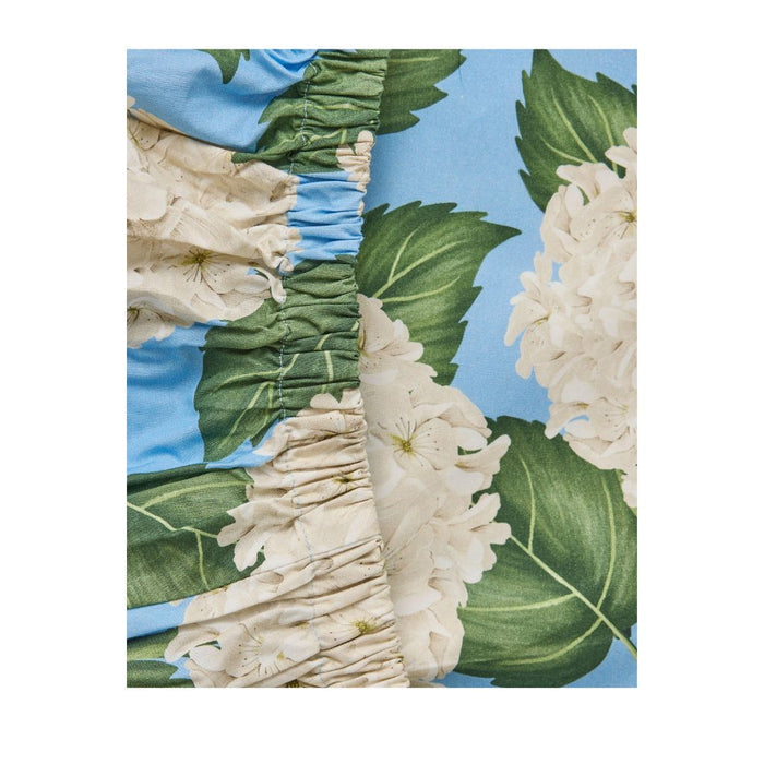 Hydrangea Blue Organic Cotton Fitted Sheet