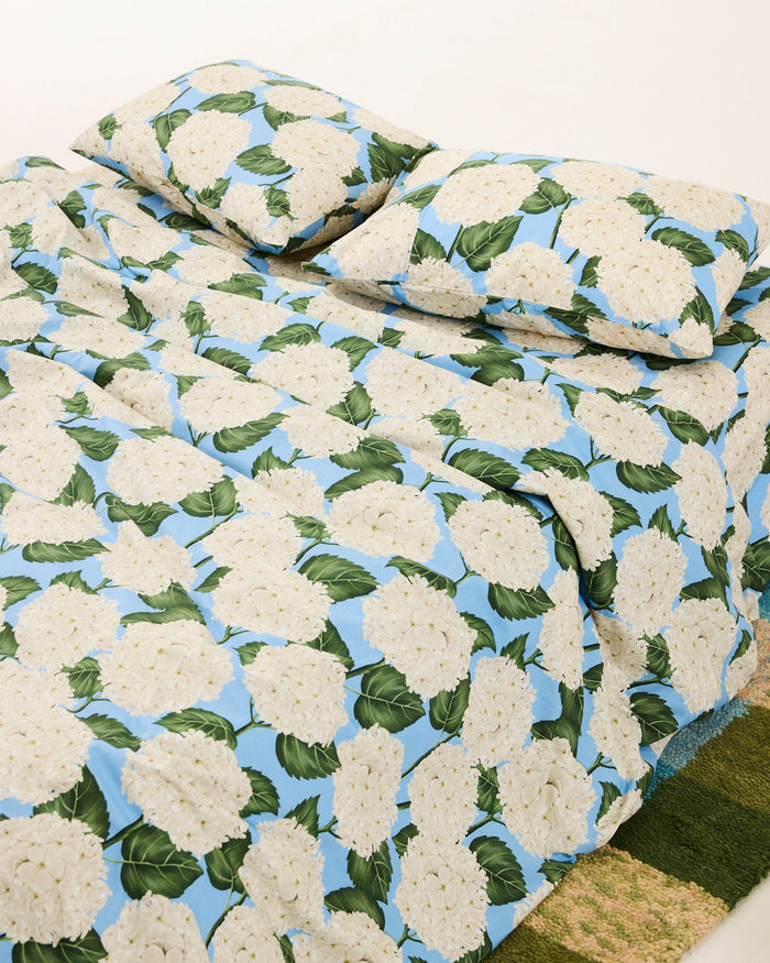 Hydrangea Blue Organic Cotton Pillowcases