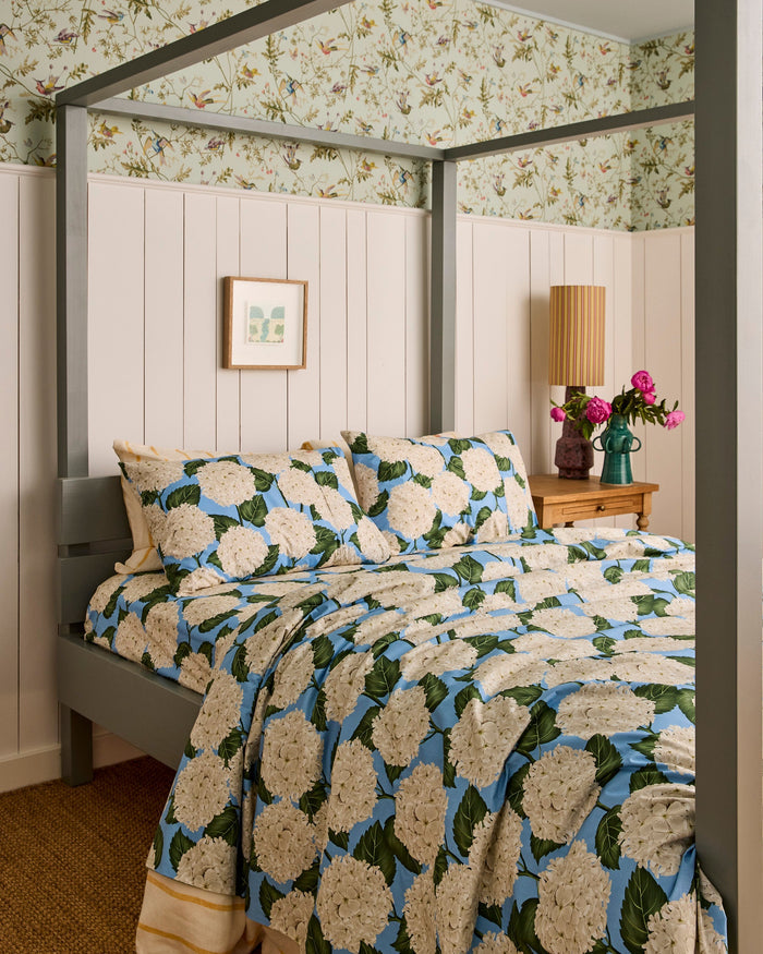 Hydrangea Blue Organic Cotton Quilt Cover