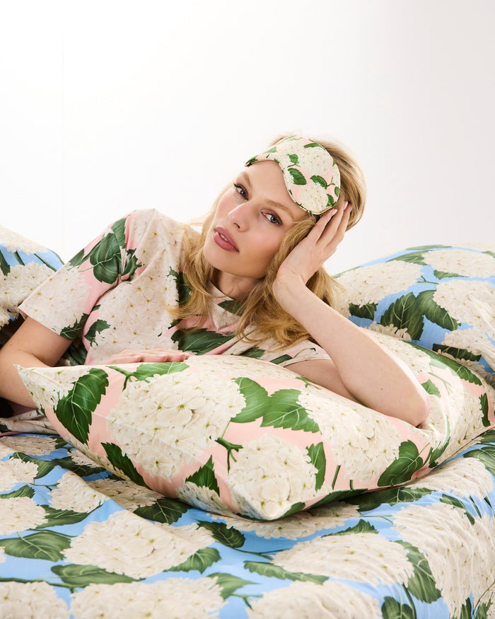 Hydrangea Pink Silk Eye Mask