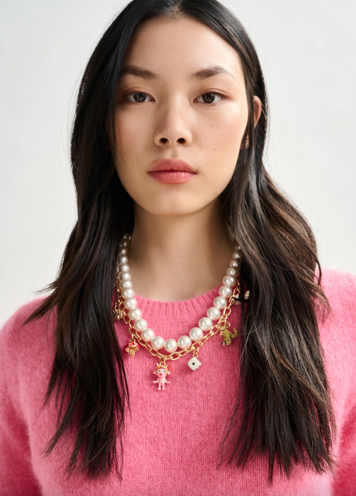Imany Pearl and Charm Necklace