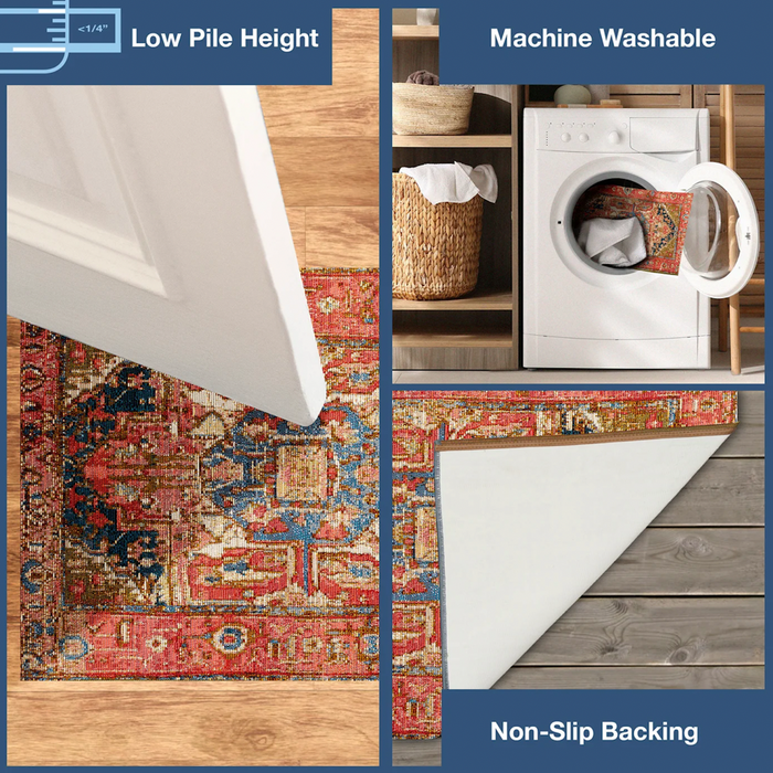 Indoor/Outdoor Mat Esencia Heriz Red by Liora Manne