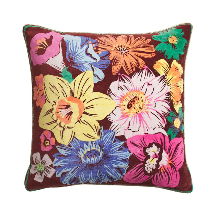 Ines Velvet Cushion - Burnt Sienna