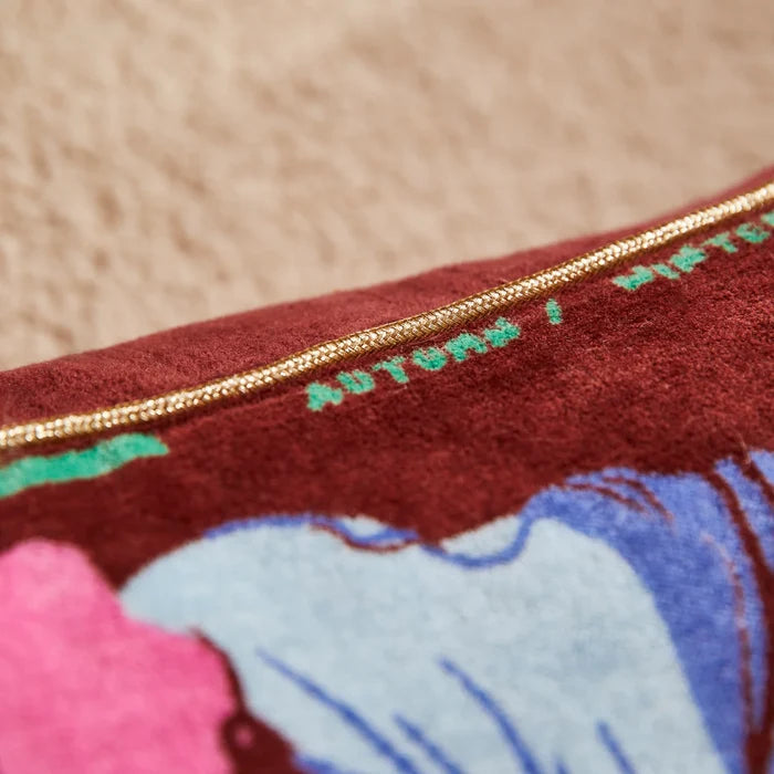 Ines Velvet Cushion - Burnt Sienna