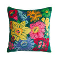 Ines Velvet Cushion - Verdant