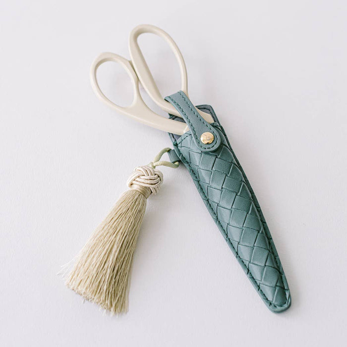 Ivory and Gold Heirloom Scissors with Case -  Dusk Blue
