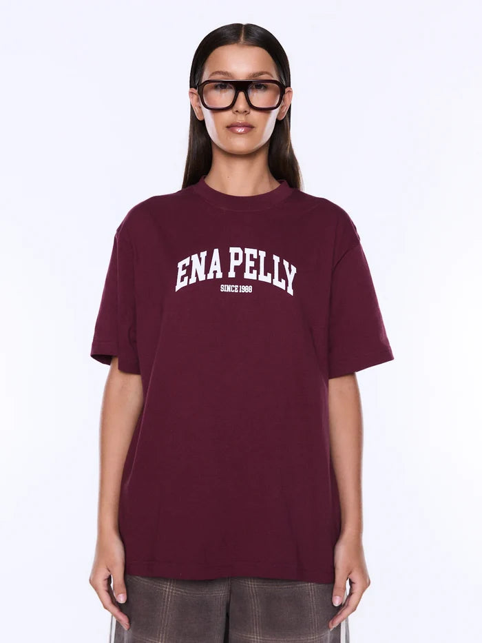 Ivy Relaxed Tee - Burgundy
