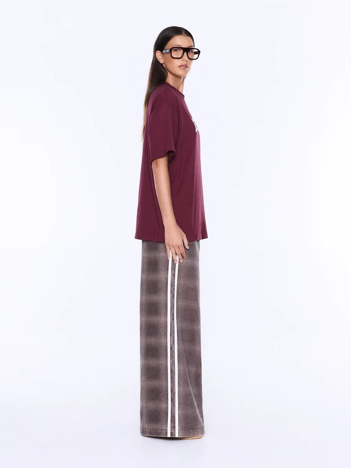 Ivy Relaxed Tee - Burgundy