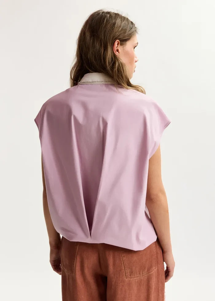 Janky Beaded Collar Shirt - Violet