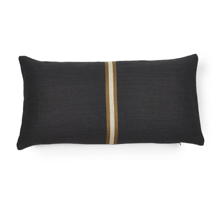 Jasper Faded Black pillow cover by Libeco 15.7"x31"