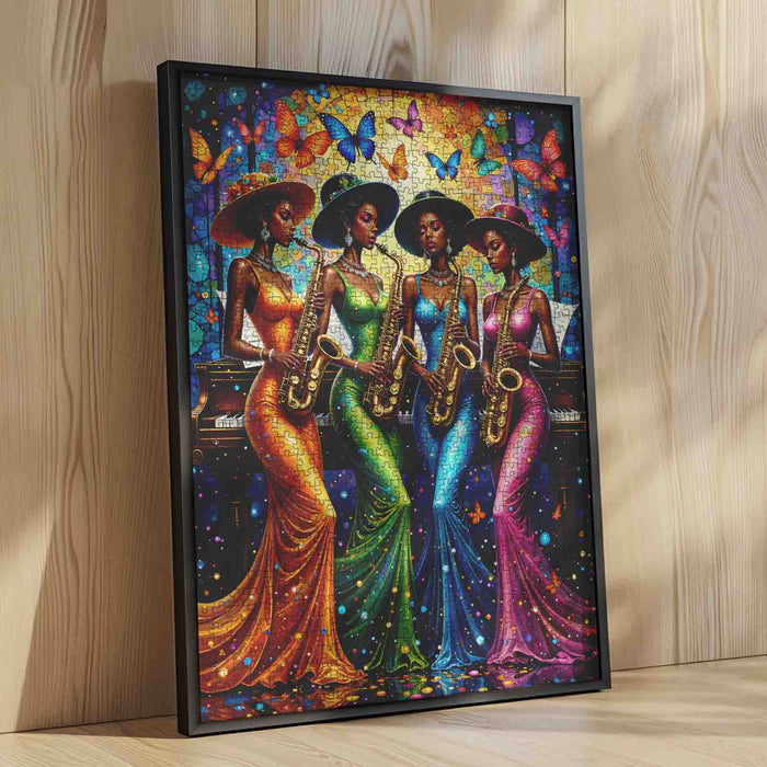 Jazz Saxophone Night Quartet Jigsaw Puzzle