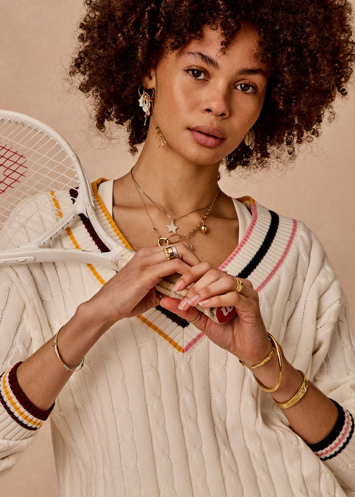 Josette V Neck Knit Sweater