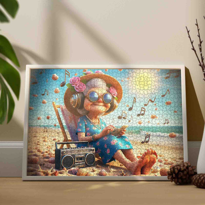Joyful Music Beach Granny Jigsaw Puzzle