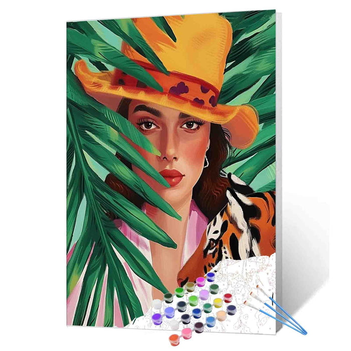 Jungle Muse with Tiger Paint by Numbers