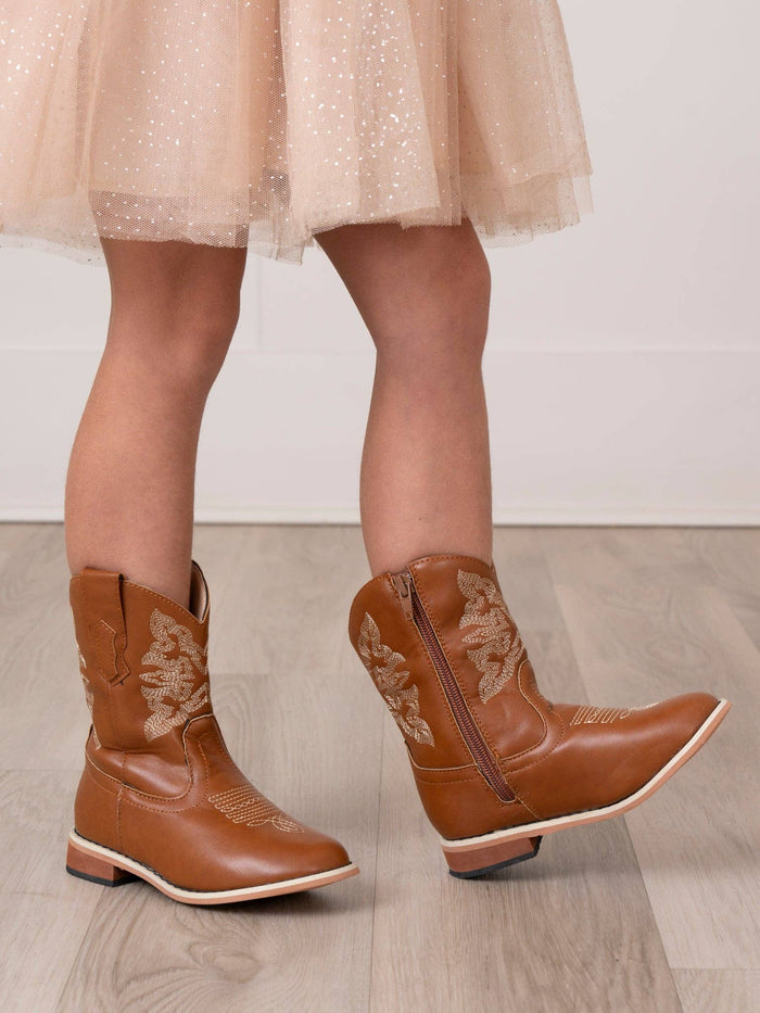 Kids' Unisex Brown Cowboy Boots