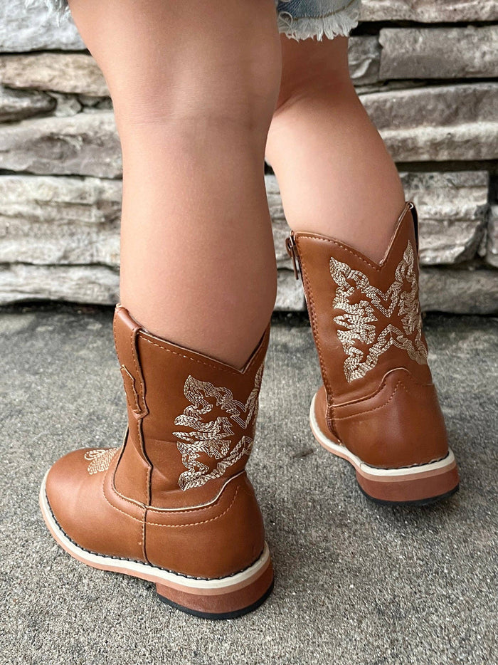 Kids' Unisex Brown Cowboy Boots