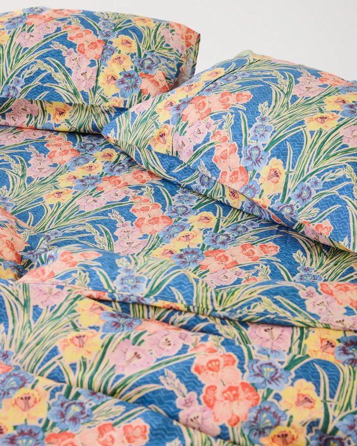 Kip&Co X Anna Spiro Gladiolus Cotton Flat Sheet