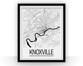 Knoxville Map Poster - tennessee Map Print - Art Deco Series