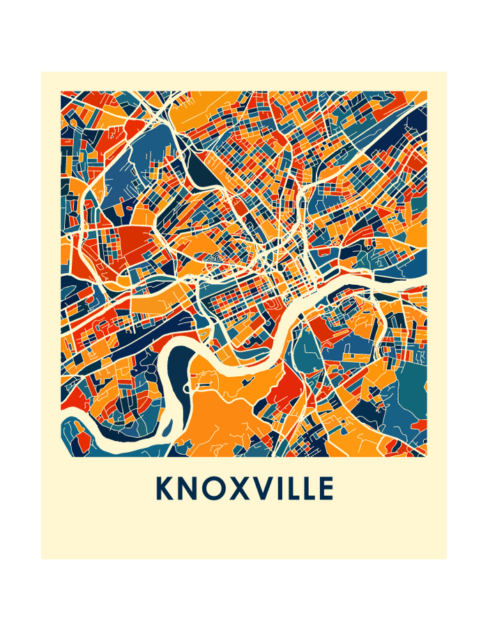 Knoxville Map Print - Full Color Map Poster
