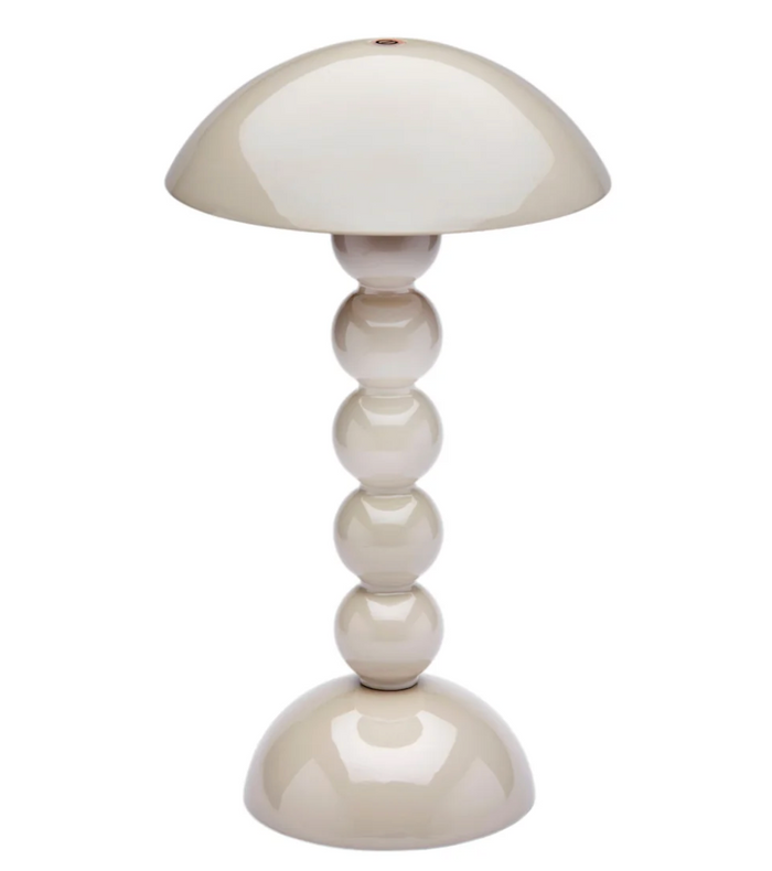 Lacquer Rechargeable Bobbin LED Lamp - Cappucino