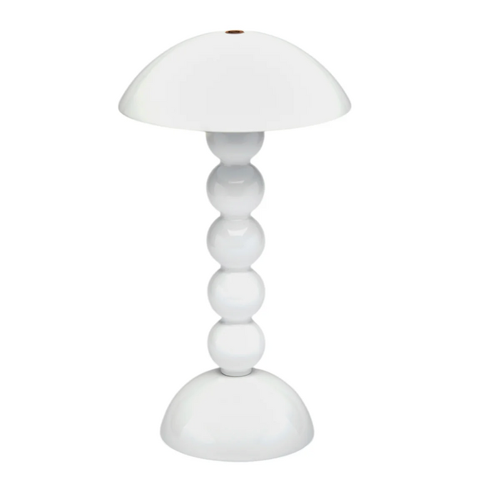 Lacquer Rechargeable Bobbin LED Lamp - White