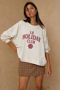 Le Holiday Club Sweater - Coconut White - Red