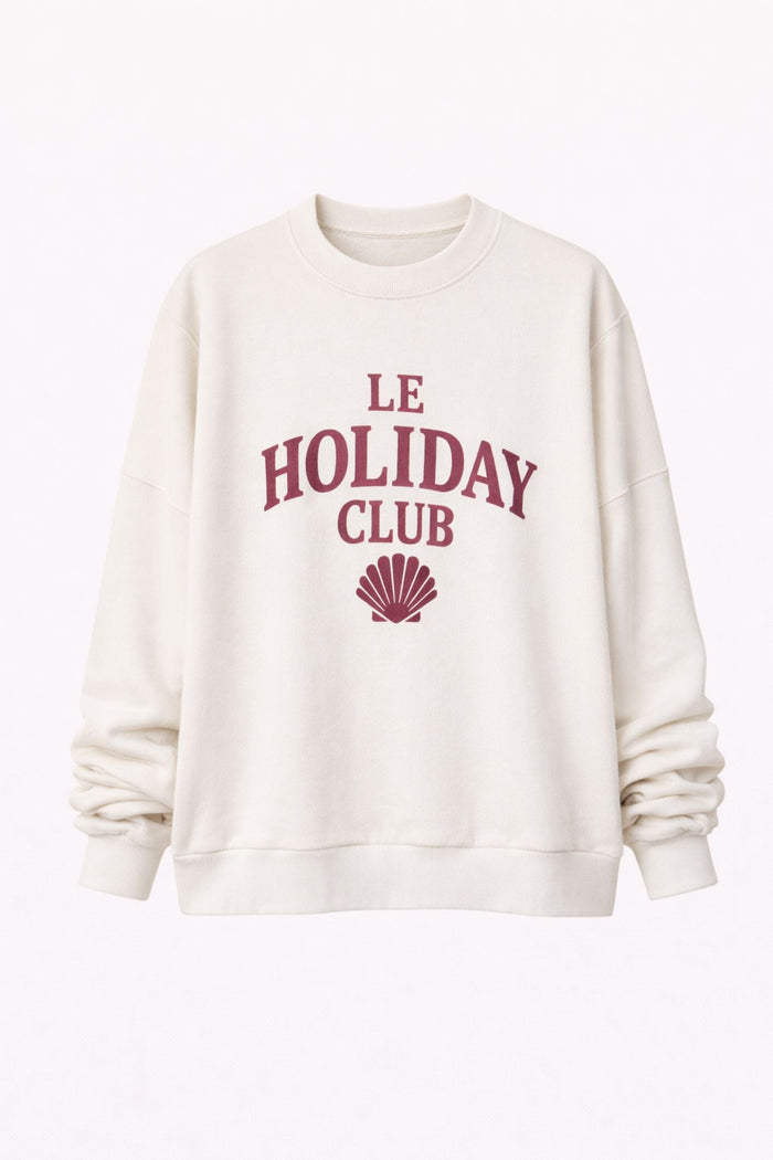Le Holiday Club Sweater - Coconut White - Red