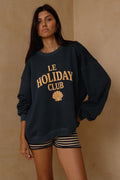 Le Holiday Club Sweater - Navy and Sand