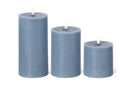 Light Blue on/off touch LED pillar candle w/ timer