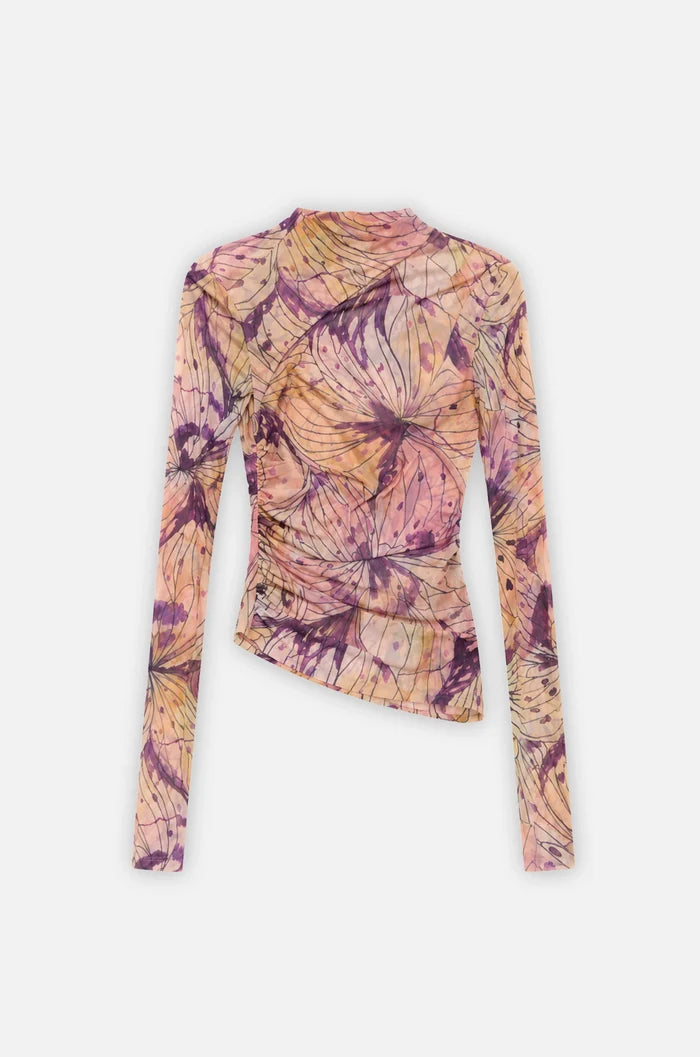 Linework Mesh Long Sleeve Top