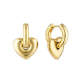 Lisa Puffy Heart Earrings - Gold