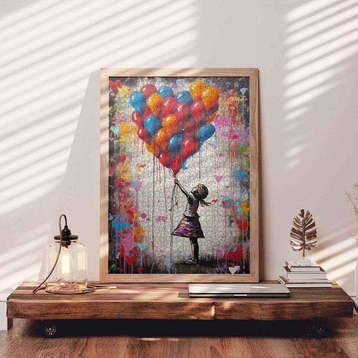 Little Girl with Colorful Balloon Jigsaw Puzzles