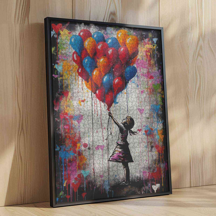Little Girl with Colorful Balloon Jigsaw Puzzles