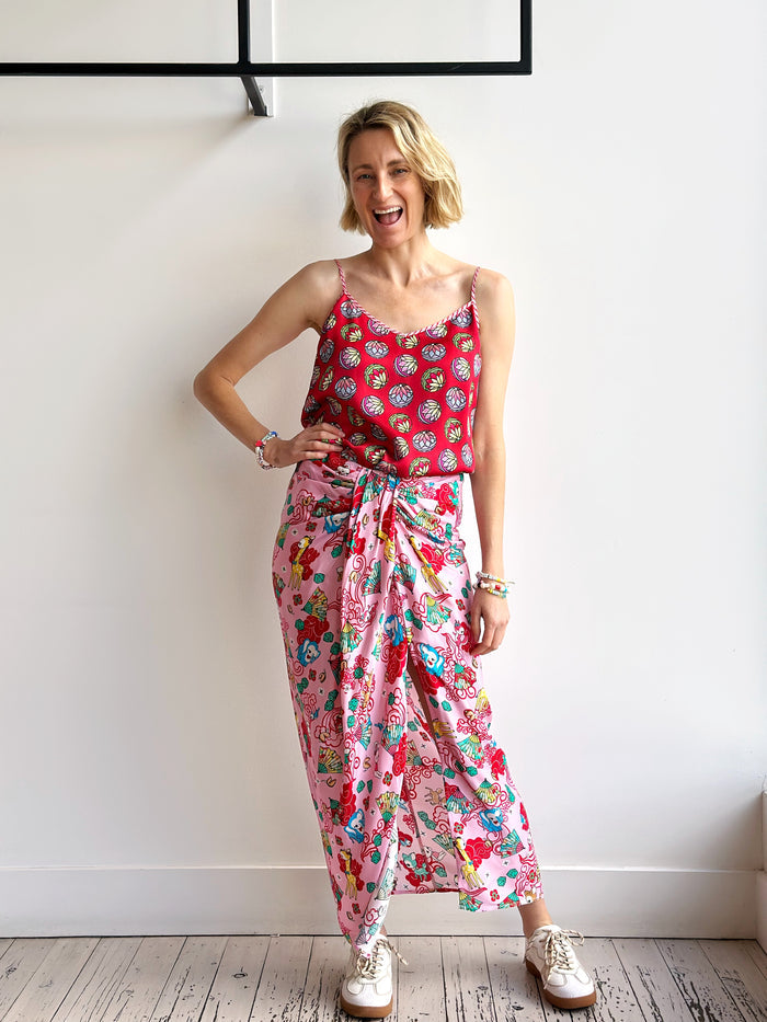 Lucky Me Luna Tie Front Skirt