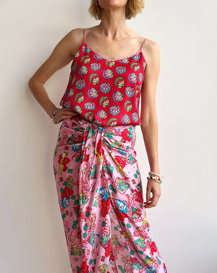 Lucky Me Luna Tie Front Skirt