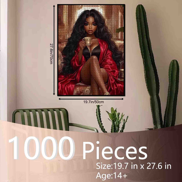 Luxurious African-American Beauty Jigsaw Puzzle