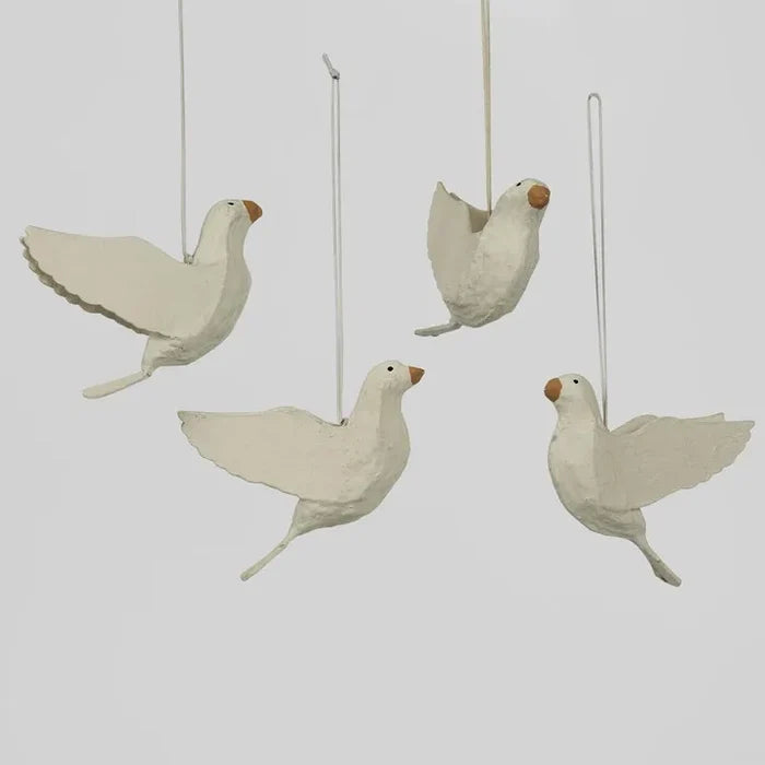 Mache Bird Of Peace Hanging Ornament