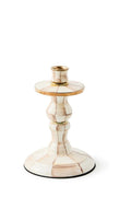 MacKenzie Childs mocha check small candlestick