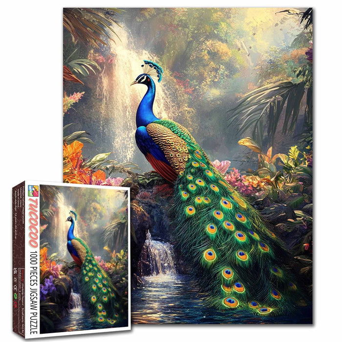 Majestic Peacock Garden Jigsaw Puzzle