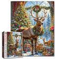 Majestic Reindeer in Festive Hall Jigsaw Puzzle