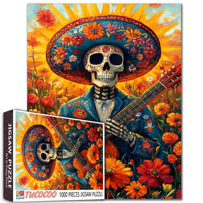 Mariachi Skeleton Playing Guitar Puzzle