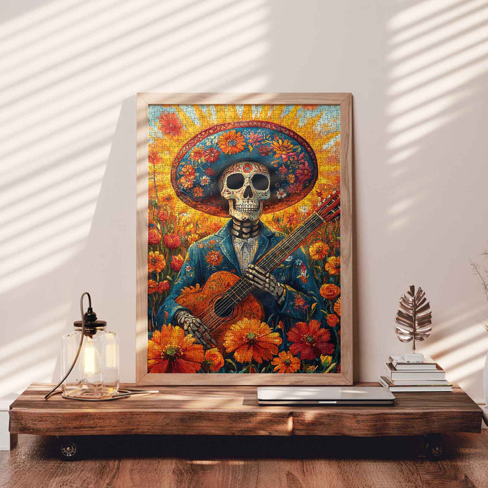 Mariachi Skeleton Playing Guitar Puzzle