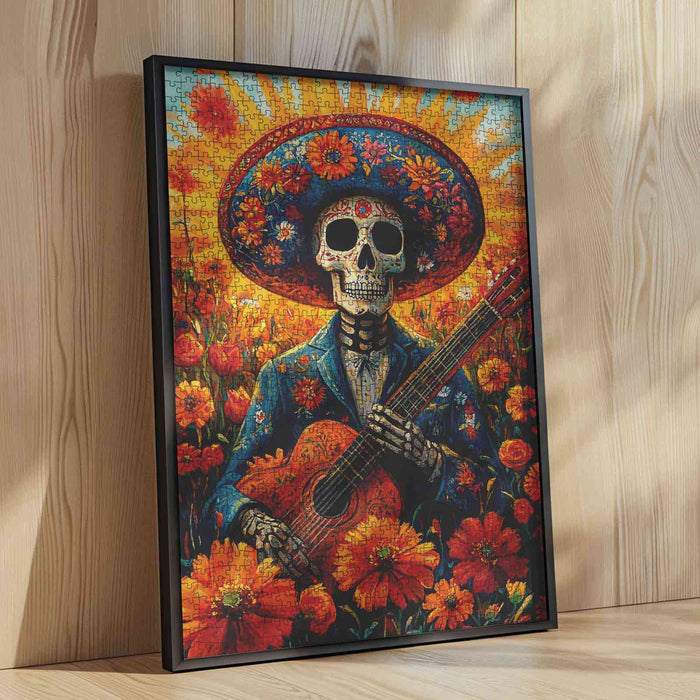 Mariachi Skeleton Playing Guitar Puzzle